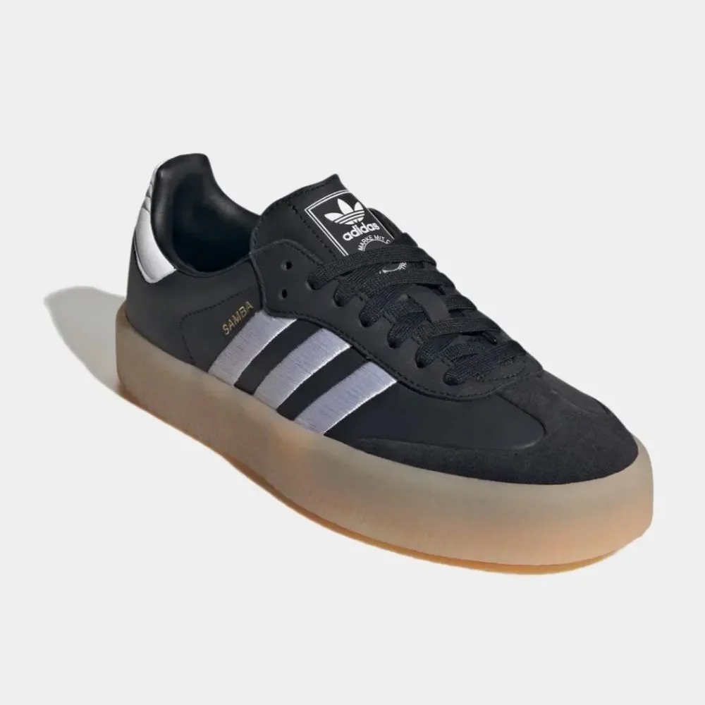 Adidas Sambae Black/White Embroidered Stripes/Gum